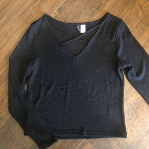 H&M long sleeve sheer shirt